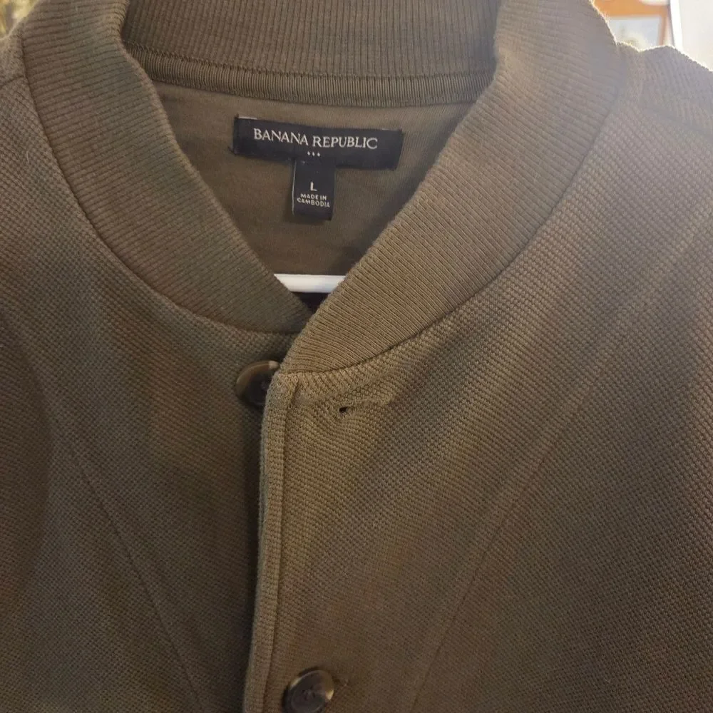 Banana Republic Olive Green Men's Bomber Jacket